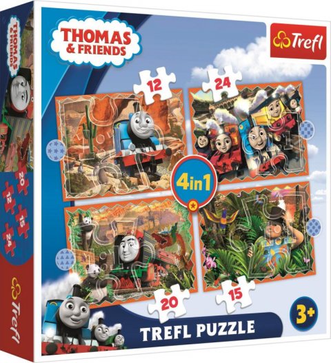 neuveden: Trefl Puzzle Mašinka Tomáš - Cestování 4v1 (12,15,20,24 dílků)