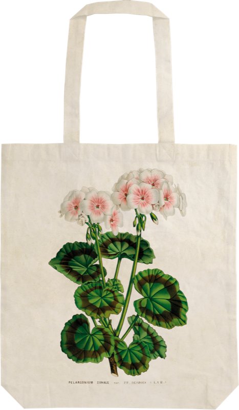 -: Látková taška Geranium - white