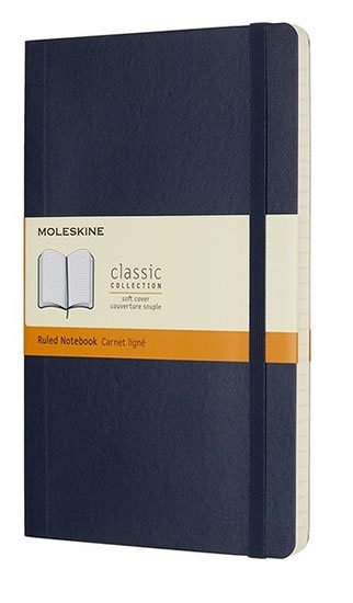 neuveden: Zápisník Moleskine - měkké desky, L, linkovaný - modrý