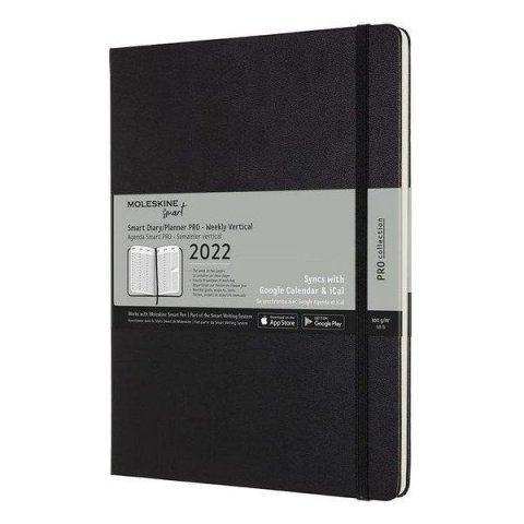 neuveden: Moleskine M+ Smart PRO vertikální diář 2022 PRO černý XL