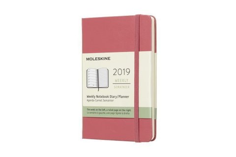 neuveden: Moleskine: Plánovací zápisník 2019 tvrdý růžový S