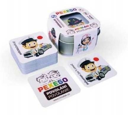neuveden: Pexeso Povolání 1: 64 karet voděodolné v plechové krabičce Hmaťák