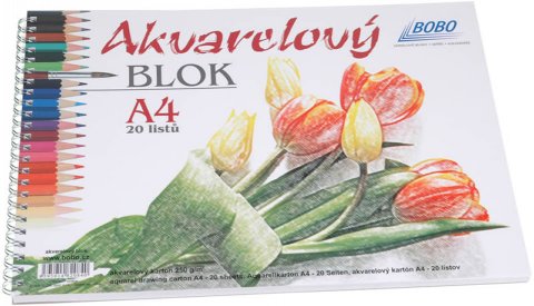 neuveden: Akvarelový blok A4, čistý, 20 listů