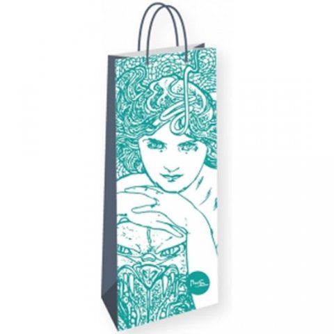 neuveden: Alfons Mucha - Emerald/dárková taška na lahev