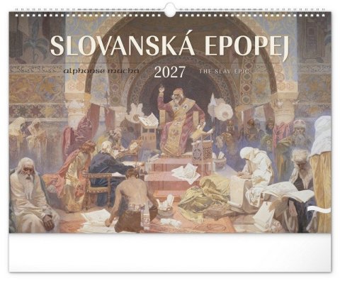 -: Kalendář 2027 nástěnný: Slovanská epopej - Alfons Mucha, 48 x 33 cm