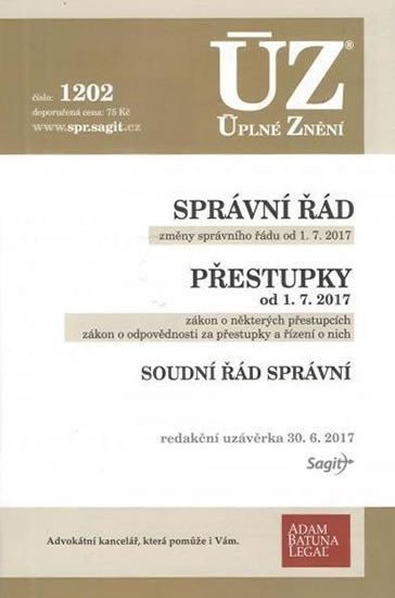 neuveden: ÚZ 1202 Správní řád, Soudní řád správní, Přestupky
