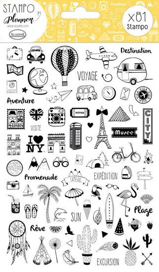 neuveden: Razítka Stampo Planner - Cestování, 81 ks
