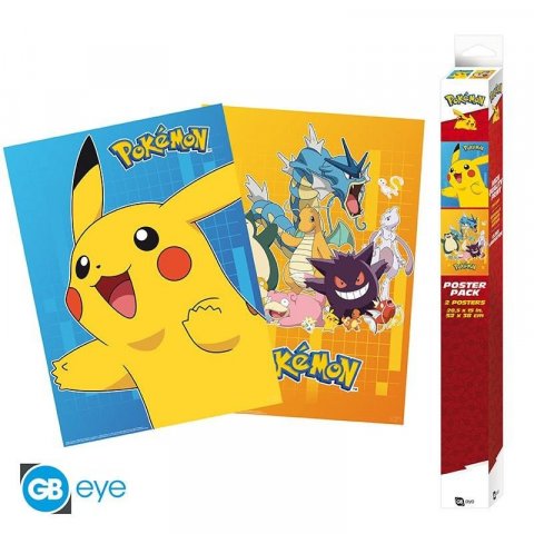 neuveden: Pokémon Set Plakátů Colourful Characters 2 ks