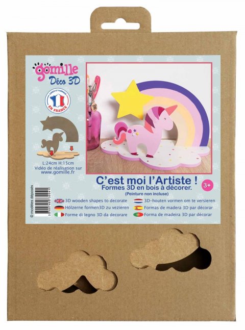 neuveden: Aladine dřevěná sada k dotvoření - jednorožec a duha