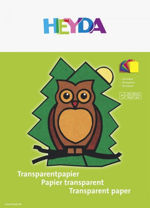 neuveden: HEYDA Blok transparentních papírů - sova 10 listů