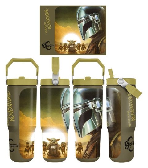 -: Mandalorian a Grogu Cestovní hrnek s uchem (Sunset) 880 ml
