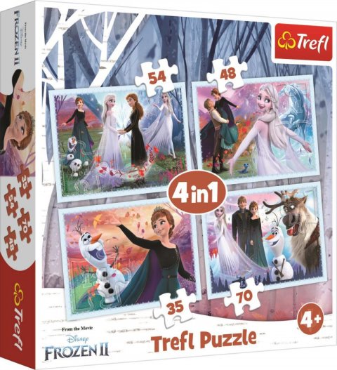neuveden: Trefl Puzzle Frozen 2 4v1 (35,48,54,70 dílků)