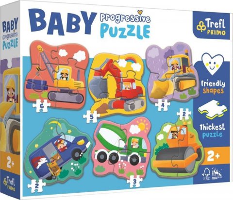 neuveden: Trefl Puzzle Baby Na staveništi 6v1 (2-6 dílků)