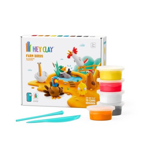 neuveden: Hey Clay Kreativní sada - Ptáci z farmy