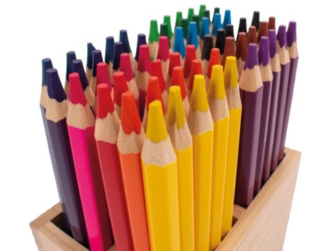 neuveden: Pastelky v dřevěném stojanu 60 ks
