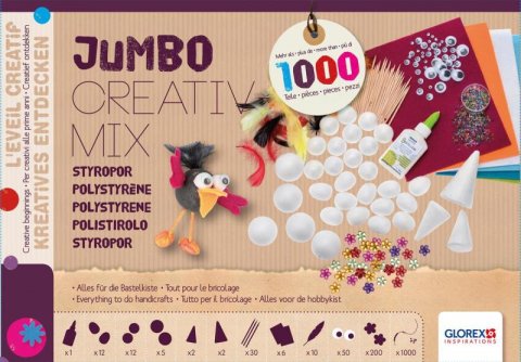 neuveden: Glorex Jumbo kreativní sada - polystyren 1000 ks