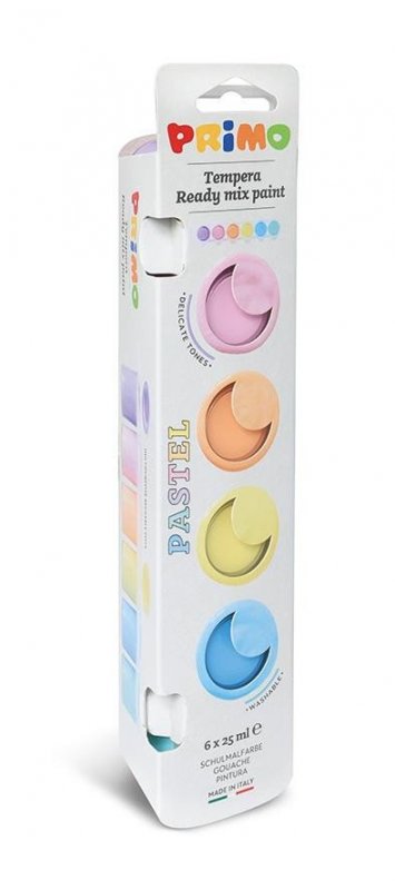 neuveden: PRIMO PASTEL Temperové barvy v kelímcích, 6 x 25ml