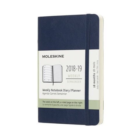 neuveden: Moleskine: Plánovací zápisník 2018-2019  měkký modrý S