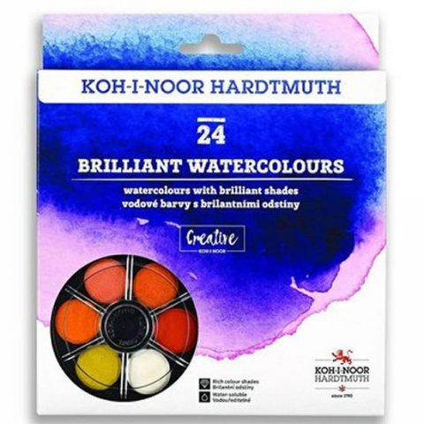 neuveden: Koh-i-noor vodové barvy/vodovky BRILLIANT kulaté 24 barev neuveden: Koh-i-noor vodové barvy/vodovky BRILLIANT kulaté 24 barev