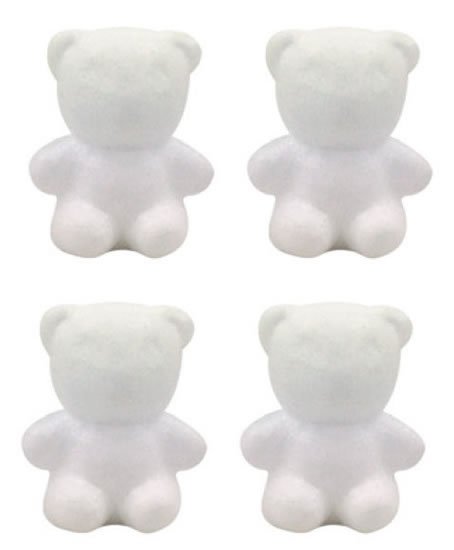 neuveden: Dílky z polystyrenu medvídci 5 cm (4 ks)