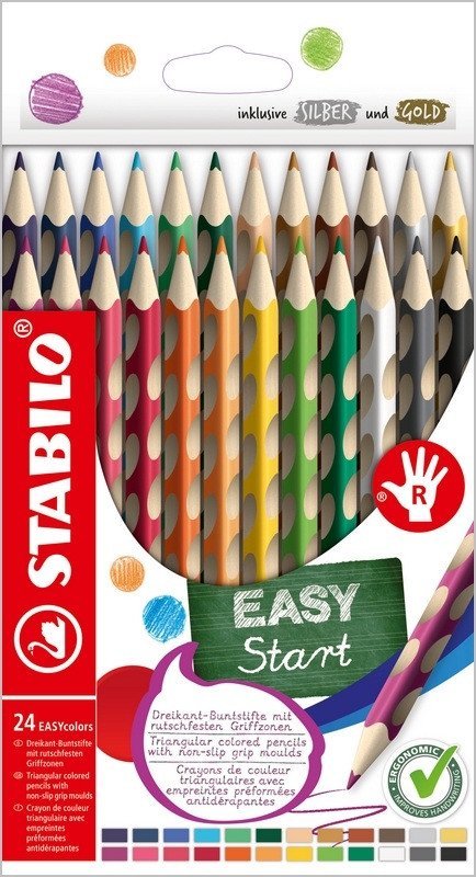 neuveden: Ergonomické pastelky pro praváky STABILO EASYcolors - sada 24 ks
