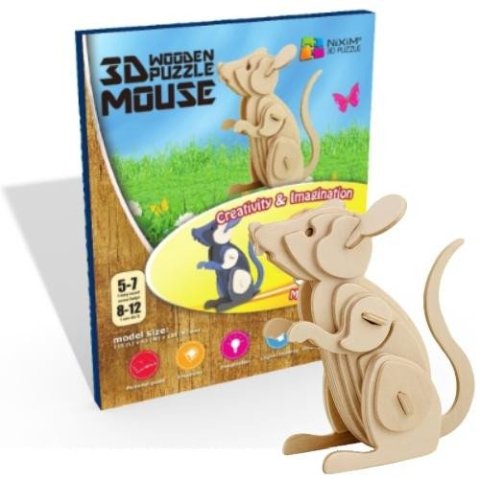 neuveden: NiXiM Dřevěné 3D puzzle/Myš neuveden: NiXiM Dřevěné 3D puzzle/Myš
