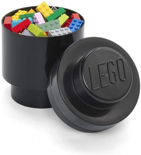neuveden: Úložný box LEGO kulatý - černý