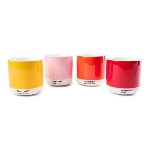 neuveden: Pantone Latte Termohrnek - Yellow, Red, Orange, Light Pink (set 4 ks)