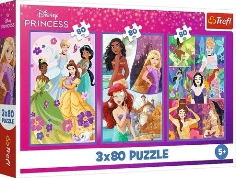 neuveden: Puzzle Přátelství princezen 3x80 dílků