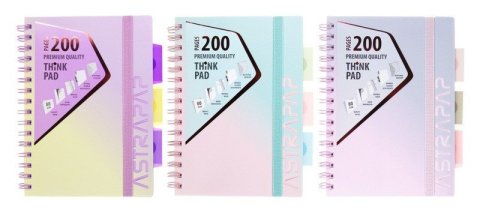 -: Blok se spirálou Astrapap Ombre Pastel A5, 100l, čtverečkovaný