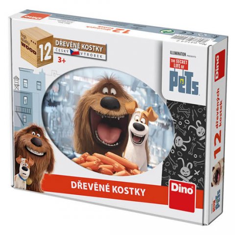 Universal Studios: Tajný život mazlíčků - dřevěné kostky 12 kostek