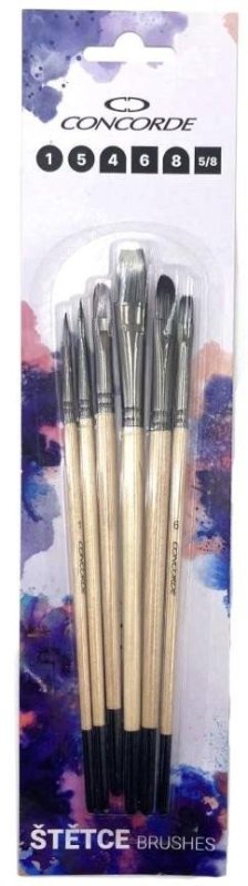 neuveden: Sada štětců CONCORDE Natural nylon - 6 ks