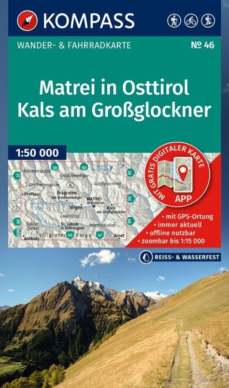 : Matrei ve východním Tyrolsku, Kals am Großglockner 1:50 000 / turistická ma