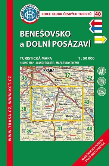 neuveden: Benešovsko, dolní Posázaví /KČT 40 1:50T Turistická mapa