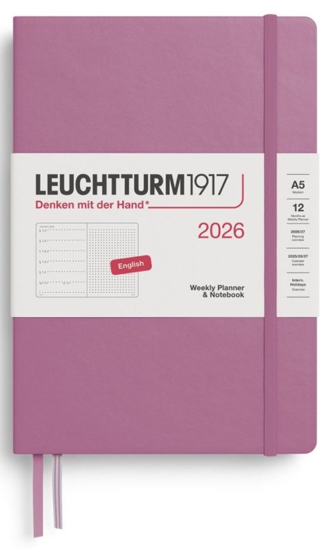 neuveden: Weekly Planner & Notebook 2026 Medium (A5) Dusty Rose - tečkovaný neuveden: Weekly Planner & Notebook 2026 Medium (A5) Dusty Rose - tečkovaný