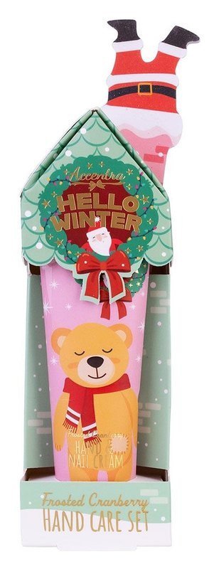 : Sada péče o ruce Hello Winter s pilníkem Medvěd Brusinka 30ml