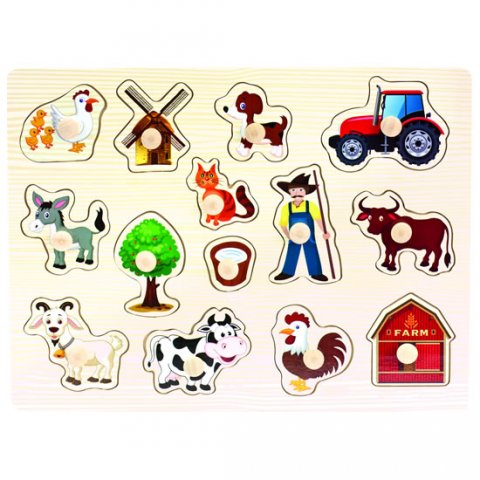 neuveden: Dřevěné puzzle farma