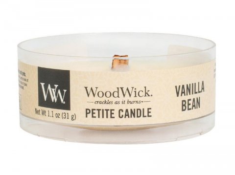 neuveden: WoodWick Vanilla Bean svíčka petite 31g