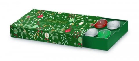 neuveden: YANKEE CANDLE Vánoční dárkova sada svícnu a 10ks čajových svíček