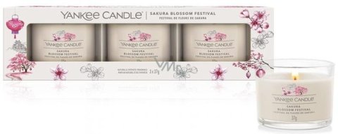neuveden: YANKEE CANDLE Sakura Blossom Festival svíčka votivní 3ks sada