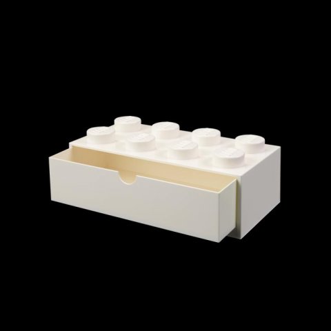 neuveden: Úložný box LEGO stolní 8 se zásuvkou - bílý
