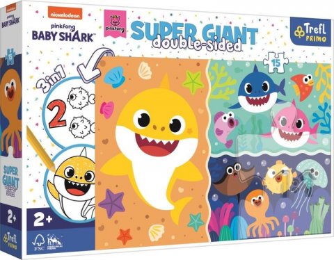 neuveden: Trefl Puzzle Super giant Baby Shark 15 dílků - oboustranné
