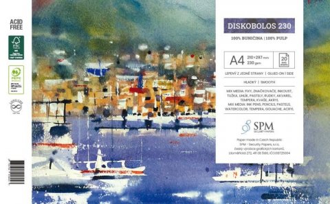 neuveden: Grafický blok Discobolos 230 g/m2, A4