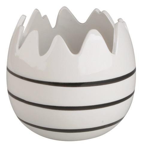 neuveden: Květináč z keramiky s černými pruhy 12,5 x 11 cm