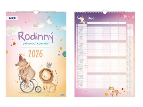 neuveden: Rodinný kalendář 2026 - nástěnný kalendář