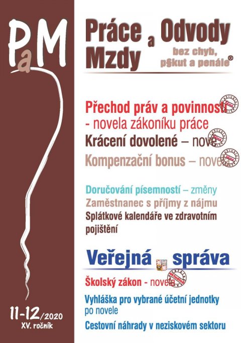 Jouza Ladislav: PaM 11-12/2020 Novela zákoníku práce - přechod práv a povinností