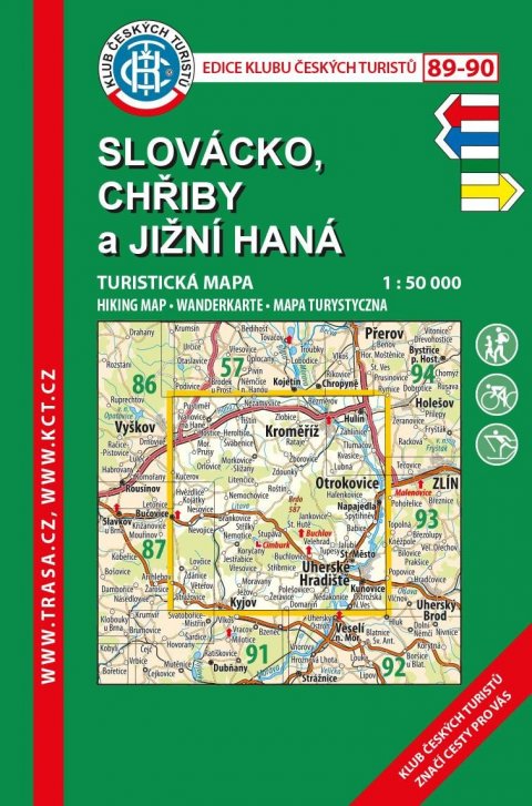 neuveden: KČT 89-90 Slovácko, Chřiby, Jižní Haná 1:50 000 / Turistická mapa