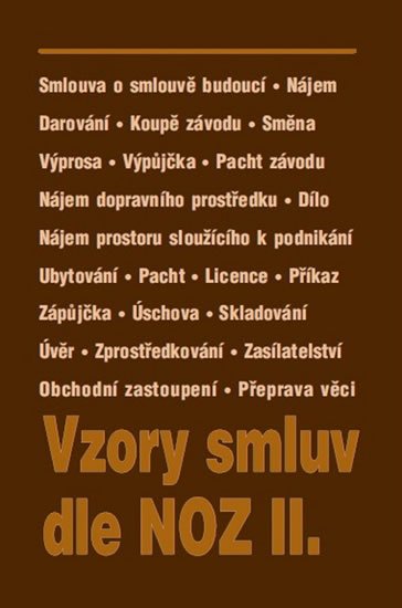 neuveden: Vzory smluv dle NOZ II.