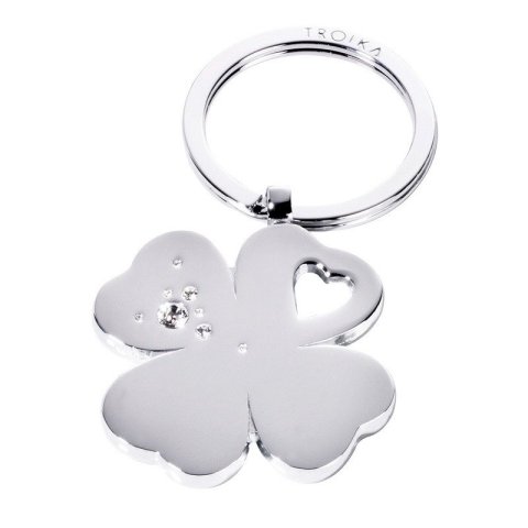 neuveden: Troika klíčenka - čtyřlístek Swarovski (kovová, stříbrná)