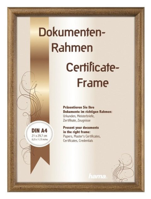: Rámeček dřevěný Phoenix A4, hnědý, 21x29,7cm